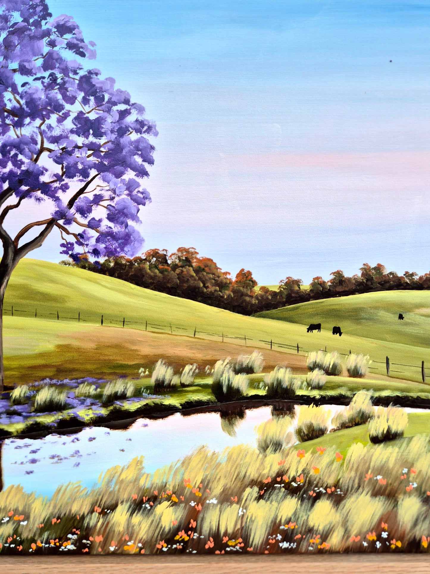 "Jacaranda by the Dam" 63x53cm