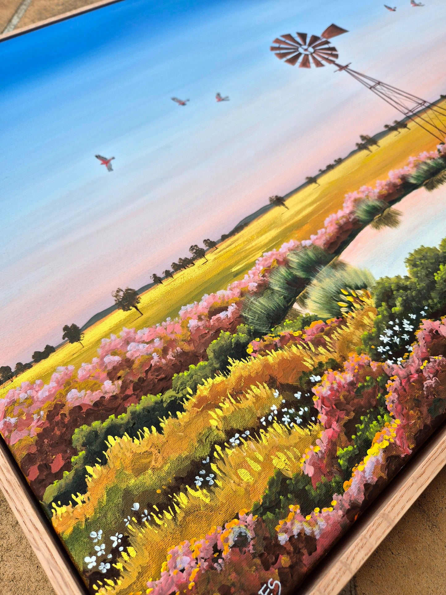 ''Galahs on Dusk" print