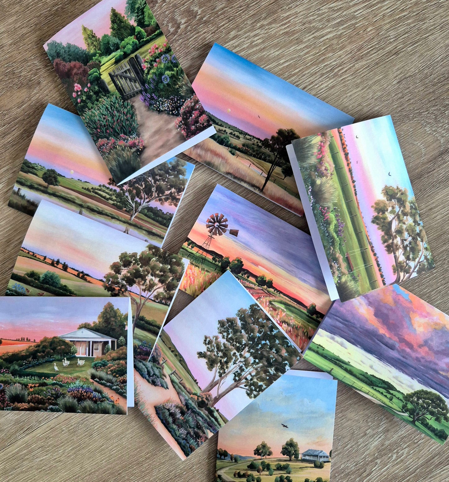 "Country Sunsets" card 5x pack