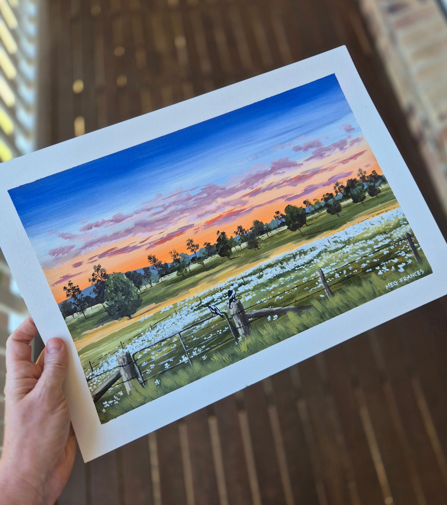 "Maggies on the Gate" A3 Original on paper (unframed)