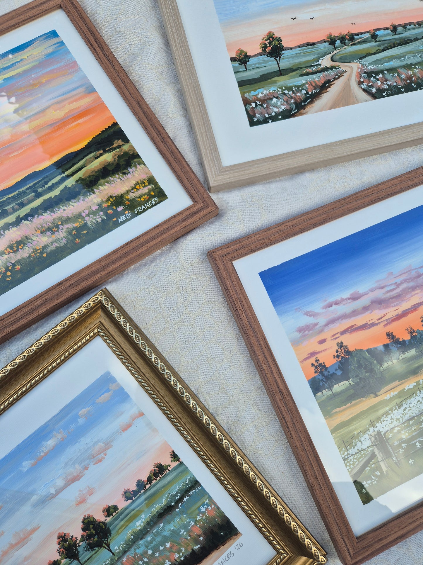 "Sunset Stilled" A3 Original on paper (framed)