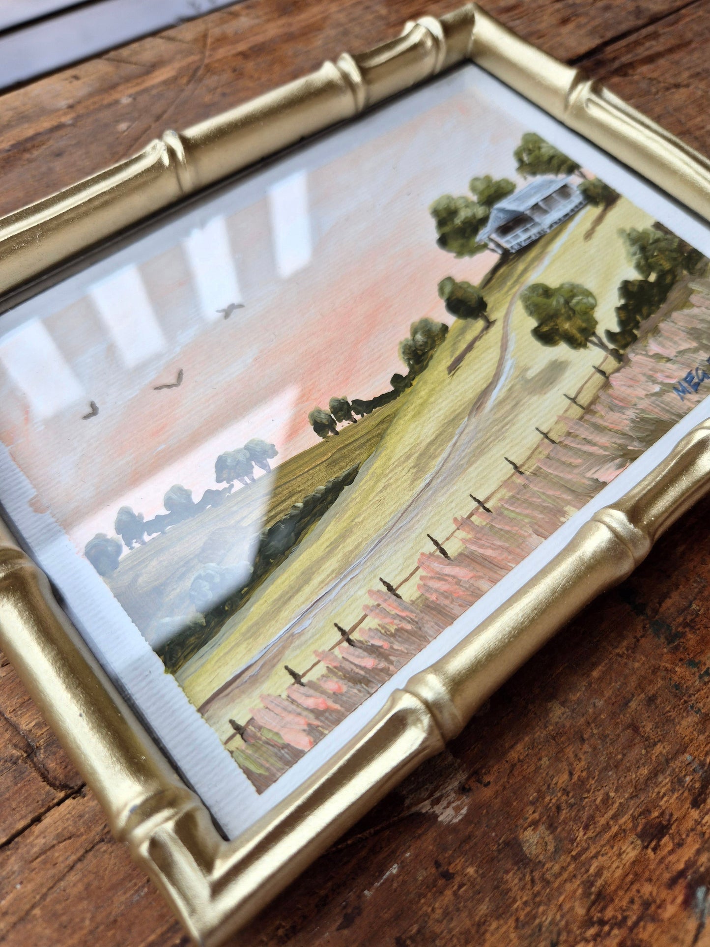 Brush gold frame frame mini