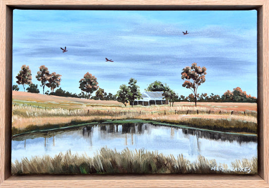 "The Dam by the Homestead" 30x20cm
