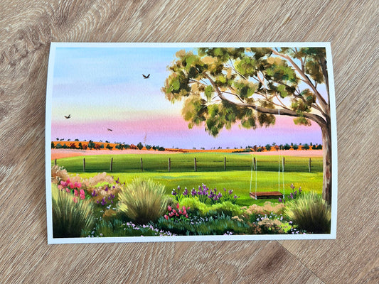 'Swing with a View' print