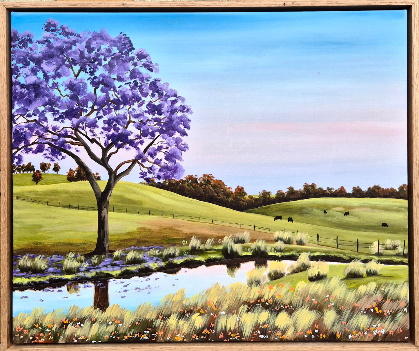 "Jacaranda by the Dam" 63x53cm