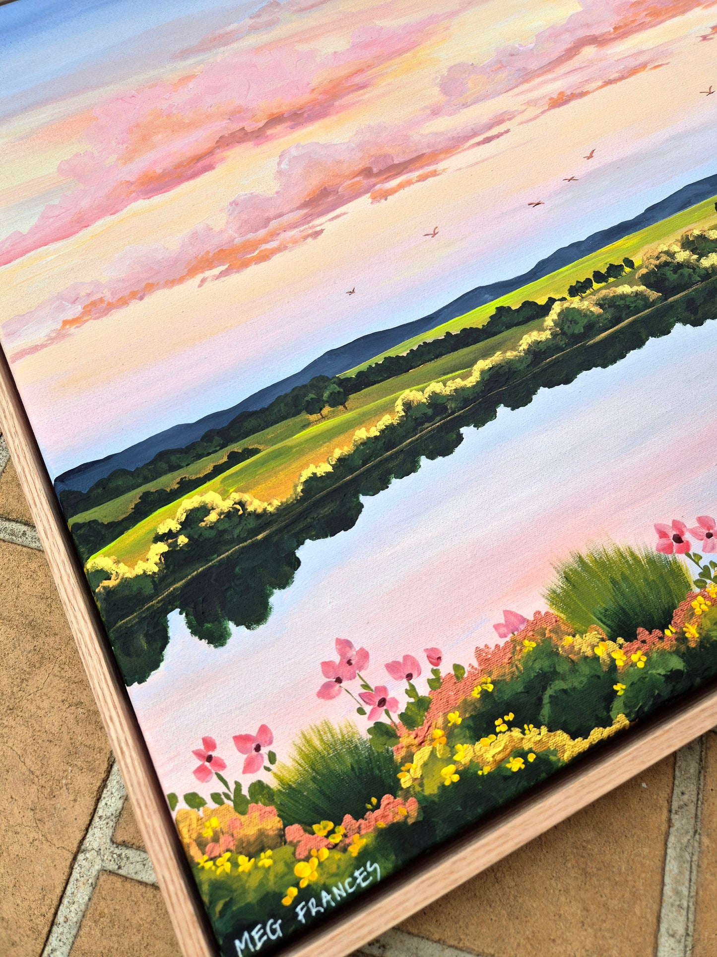 ''Peachy Skies" print