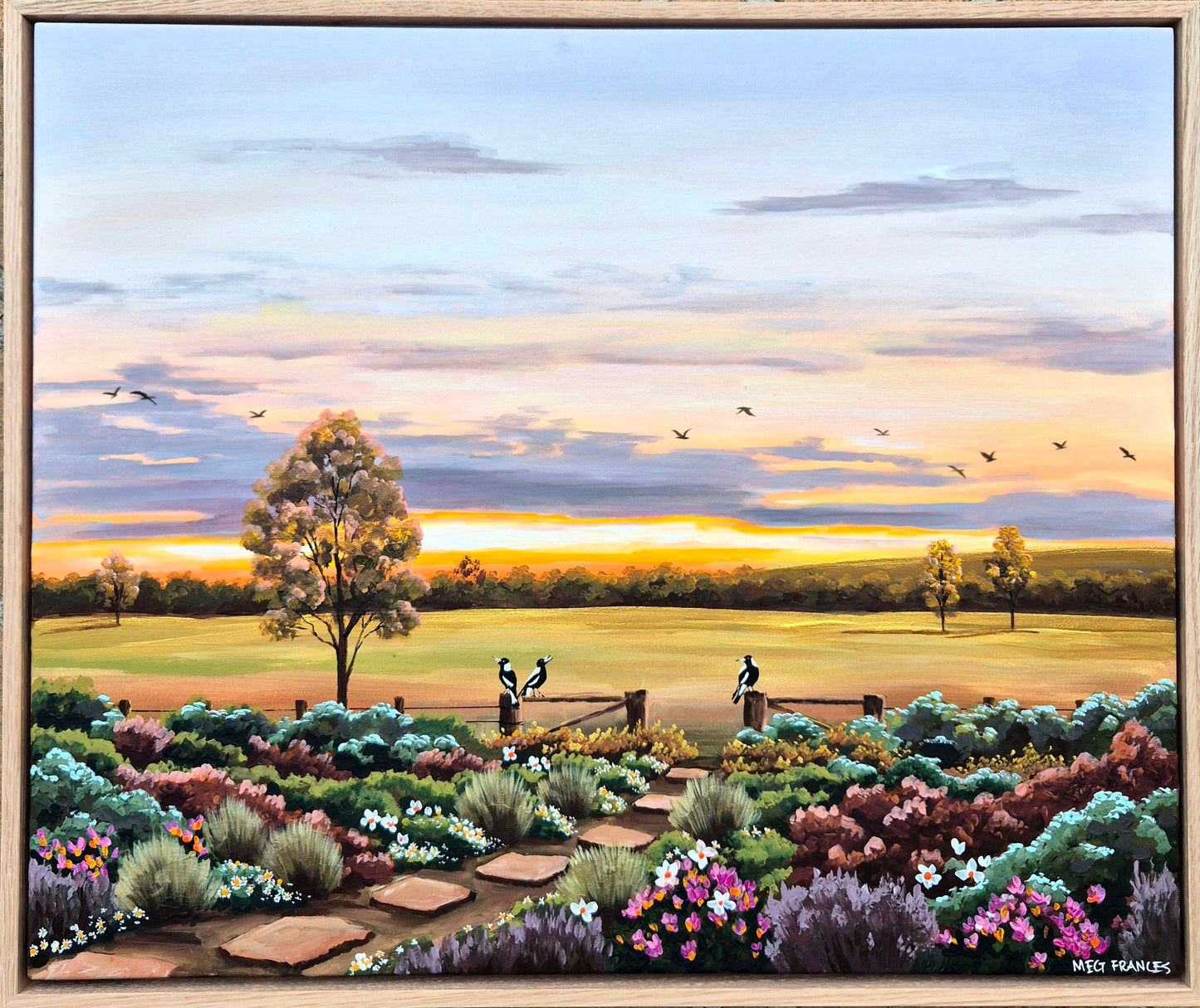 "Magpies at the Gate" 63x53cm