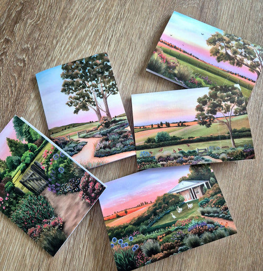 "Country Gardens" card 5x pack