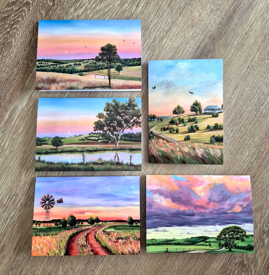 "Country Sunsets" card 5x pack