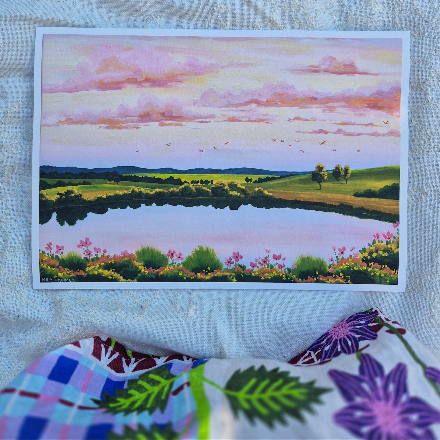 ''Peachy Skies" print