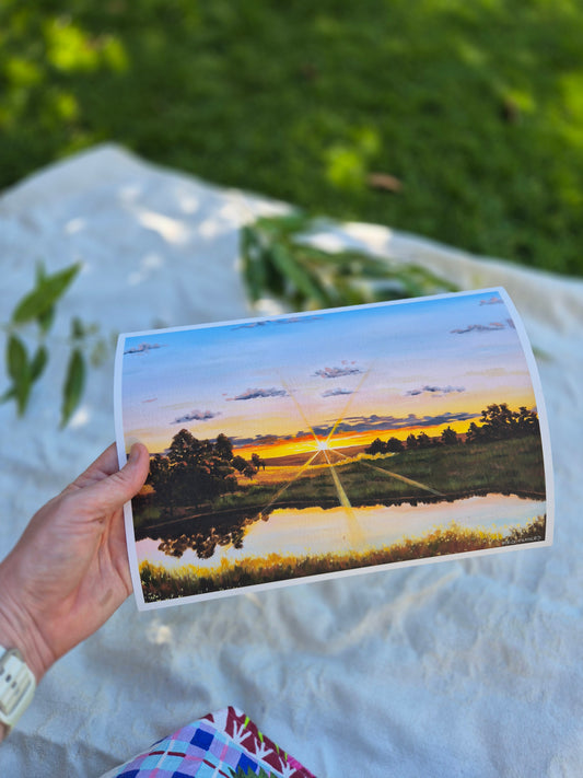 ''Drenched in Gold" print