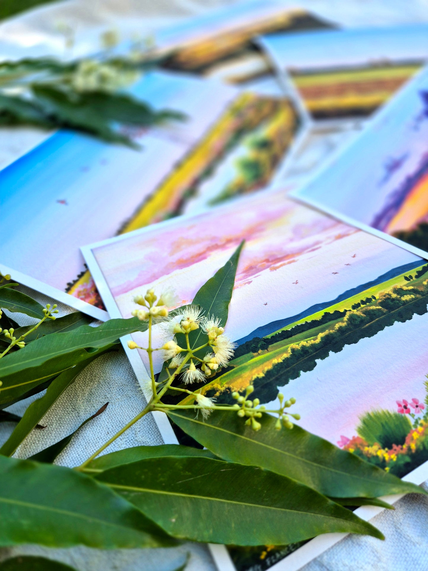 ''Peachy Skies" print