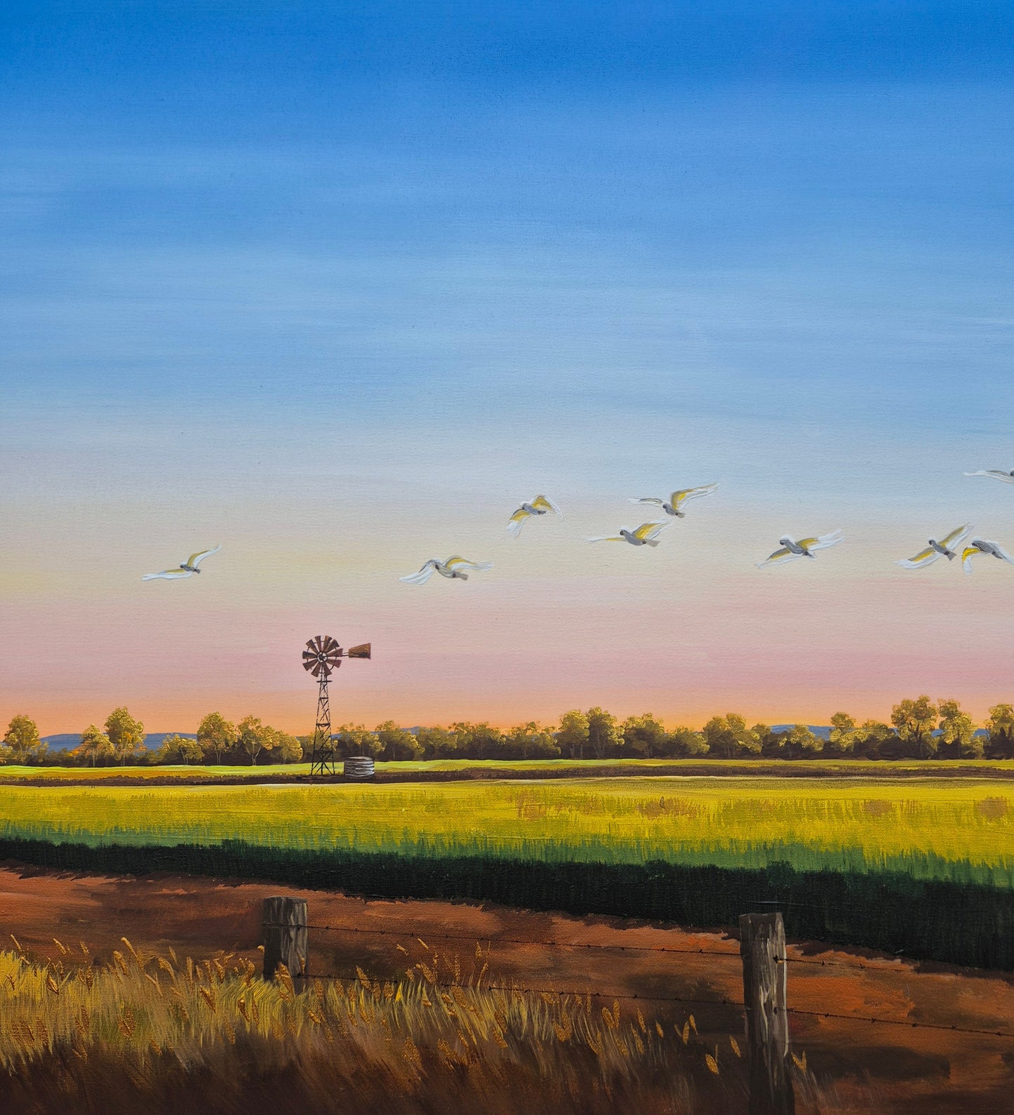 "Sunset over the Wheat" 103x63cm