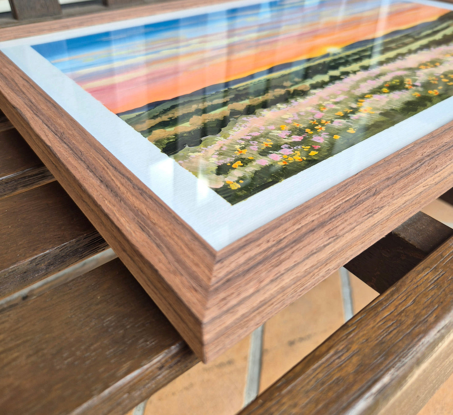 "Sunset Stilled" A3 Original on paper (framed)