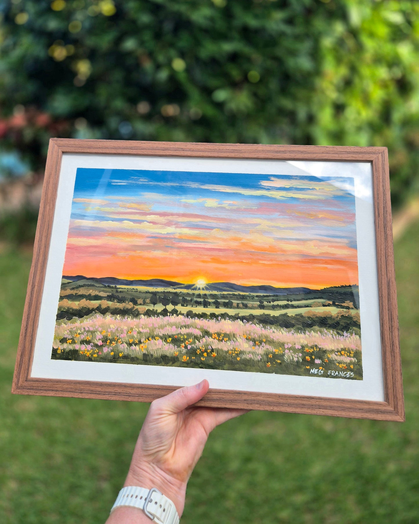 "Sunset Stilled" A3 Original on paper (framed)