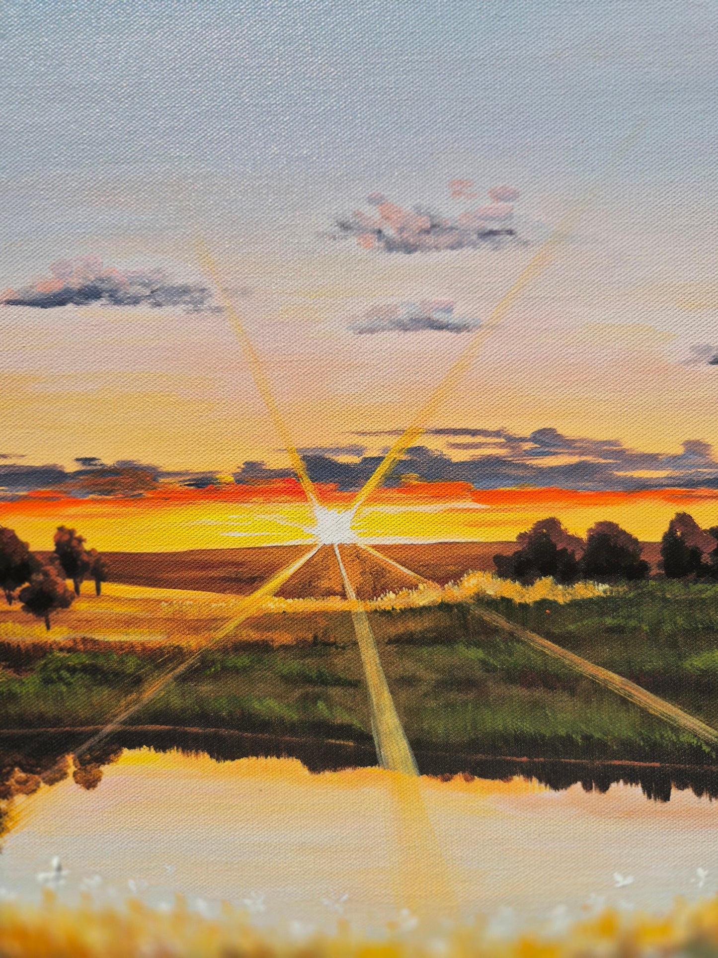 EMBELLISED CANVAS PRINT "Drenched in Gold" 50x40cm