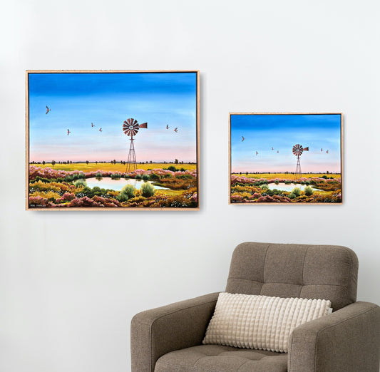 ''Galahs on Dusk" canvas print
